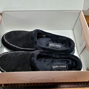 Easy Spirit Black Faux-Suede Slip-On Moccasin Slippers
